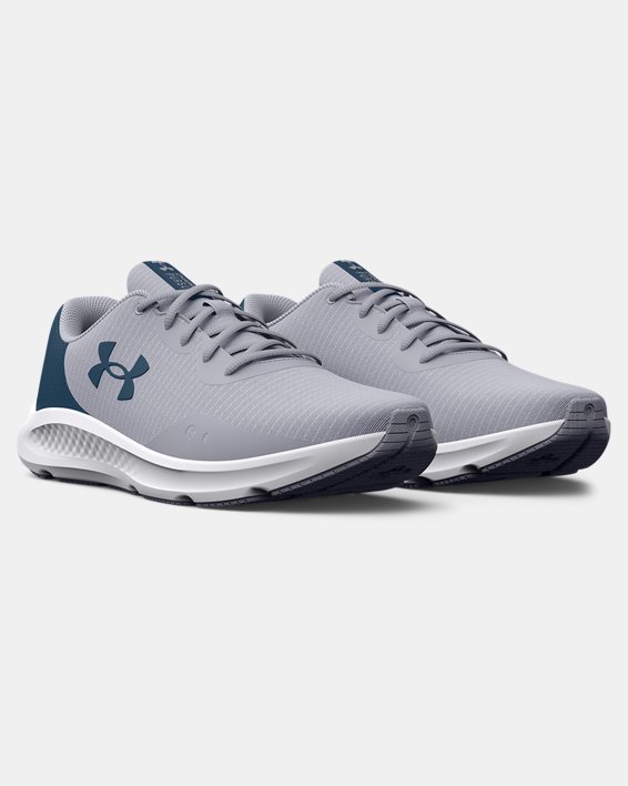 Men's UA Charged Pursuit 3 Tech Running Shoes, Gray, pdpMainDesktop image number 3